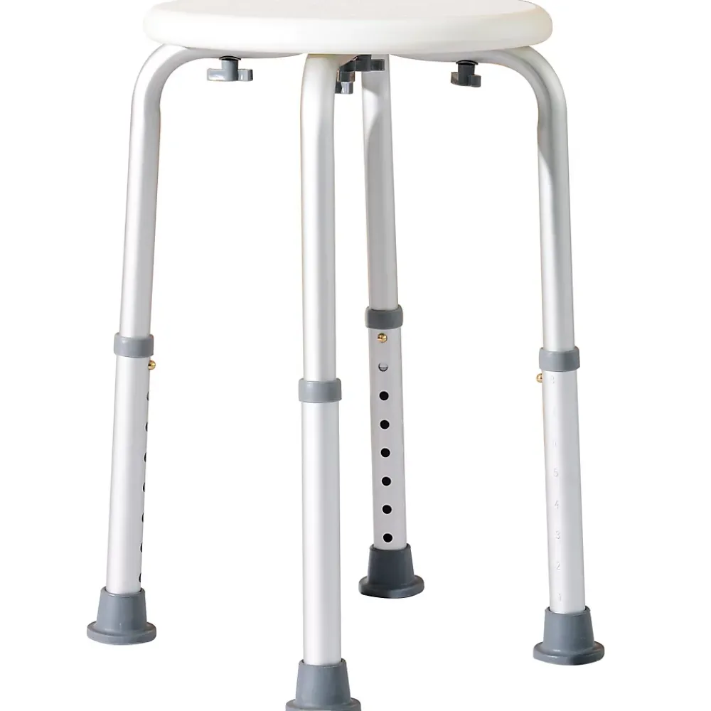 Siège De Douche|Homcom Tabouret de douche réglable en hauteur siège de douche ergonomique pieds antidérapants charge max. 136 Kg alu HDPE blanc