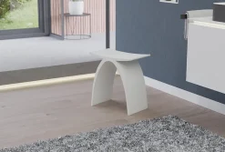 Bernstein Tabouret de douche Siège baignoire antidérapant, Chaise salle de bain waterproof fonte minérale - 43x43x23,5cm (LxHxP) - PB4001