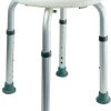 Godonnier Tabouret de salle de bains réglable en alu et PE blanc, adapté aux PMR,