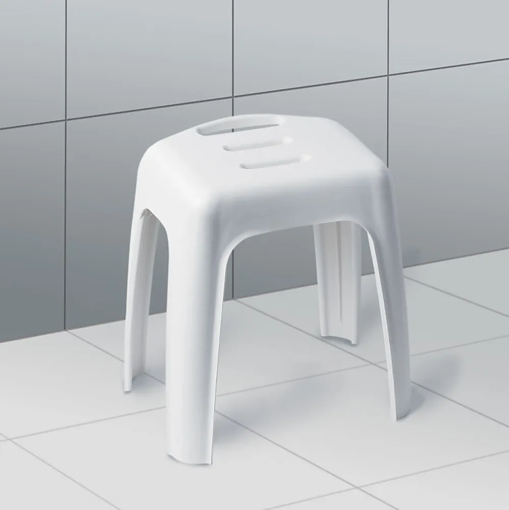 Spirella Tabouret grand siège de douche HOCKER Blanc Max 130kg
