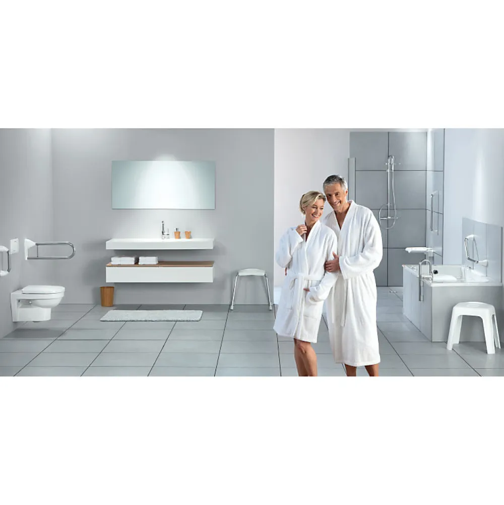 Spirella Tabouret grand siège de douche HOCKER Blanc Max 130kg