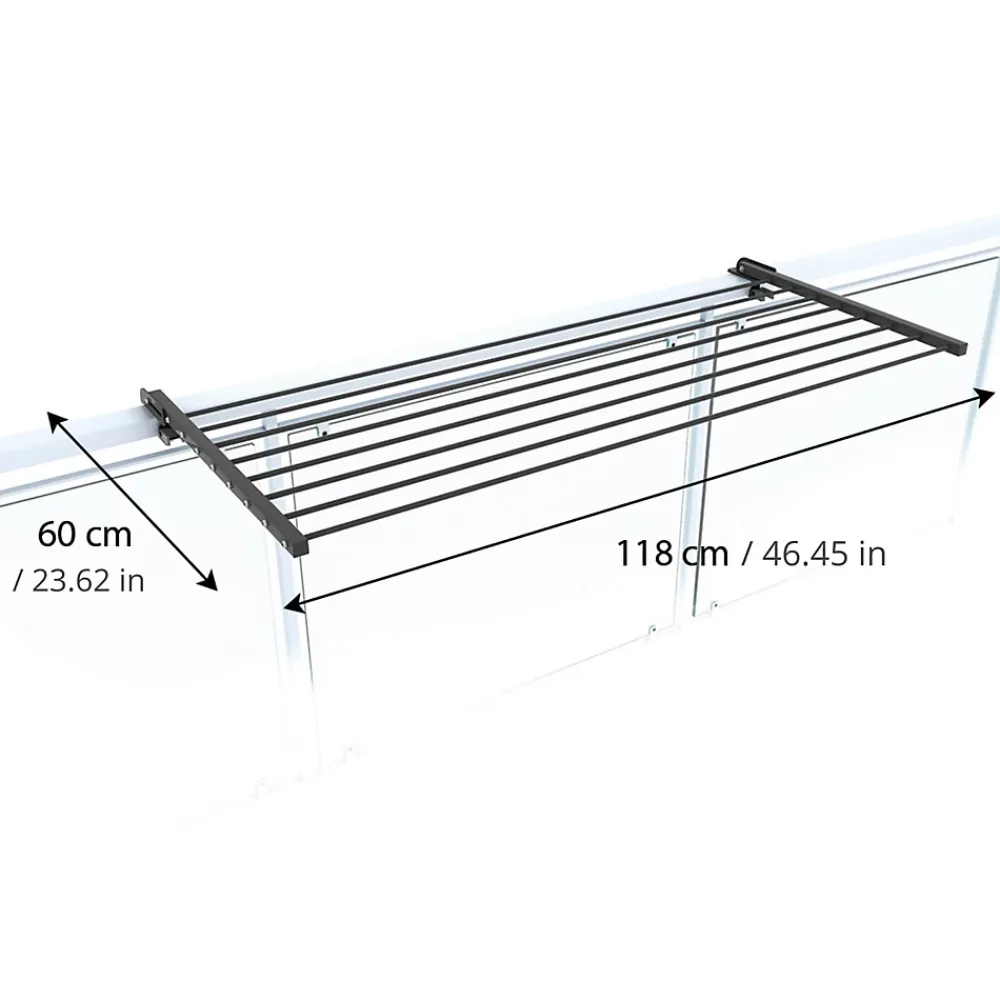 Foxydry Étagère à linge balcon pliable alu 118x63x8 cm Duo
