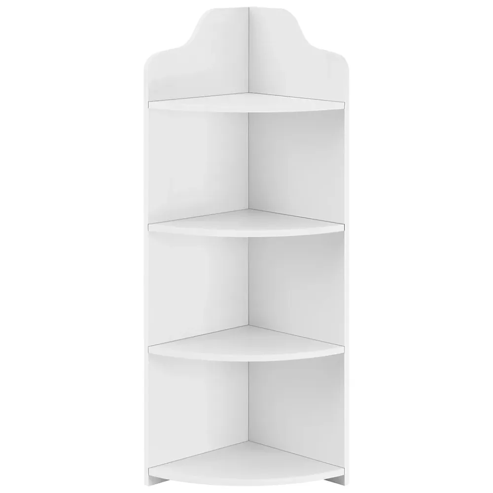Etagère Salle De Bains|[En.Casa] Étagère Angle Bjurholm pour Salle de Bain à 4 Niveaux 90 x 28 x 28 cm Blanc en.casa