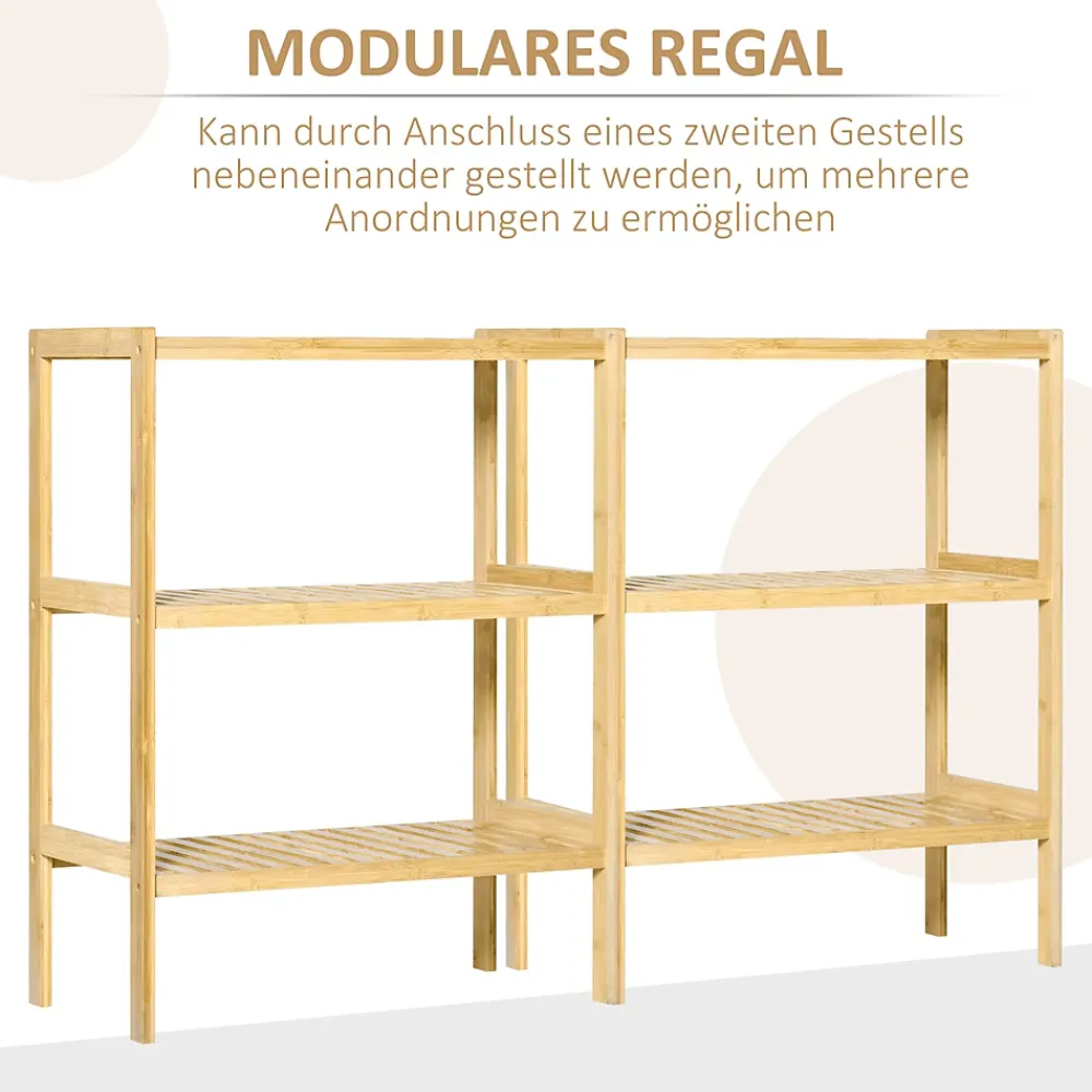 Etagère Salle De Bains|ProximaX Étagère autoportante 3 niveaux en bambou, meuble rangement salle de bain, cuisine, salon ou couloir, finition naturelle