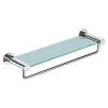 GoodHome Étagère avec porte-serviettes en verre et acier inoxydable chromé H.40 cm Cavally