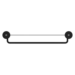 GoodHome Étagère avec porte-serviettes en verre et acier inoxydable noir H.40 cm Cavally