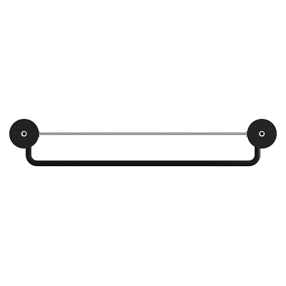 GoodHome Étagère avec porte-serviettes en verre et acier inoxydable noir H.40 cm Cavally