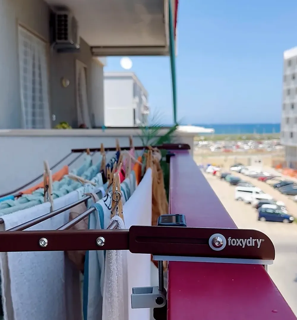 Foxydry Étagère balcon pliable 2 sens corten 118x63x8 cm Duo