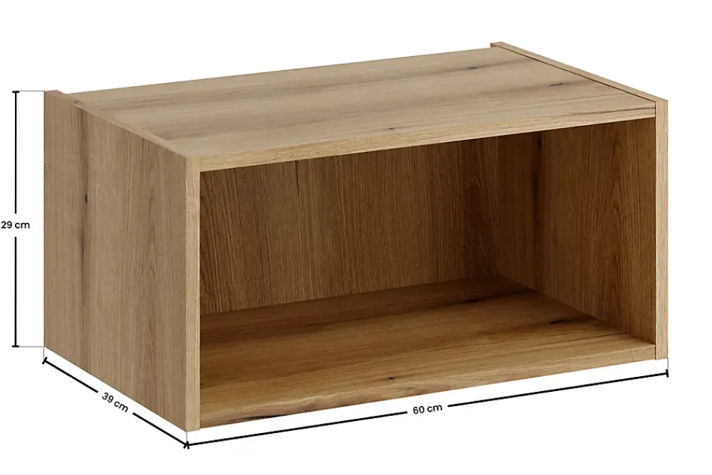 Etagère Salle De Bains|Furnidea Étagère basse suspendue pour meuble sous vasque 60 cm NOVA chêne Coast Evoke