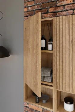 Etagère Salle De Bains|Furnidea Étagère basse suspendue pour meuble sous vasque 60 cm NOVA chêne Coast Evoke