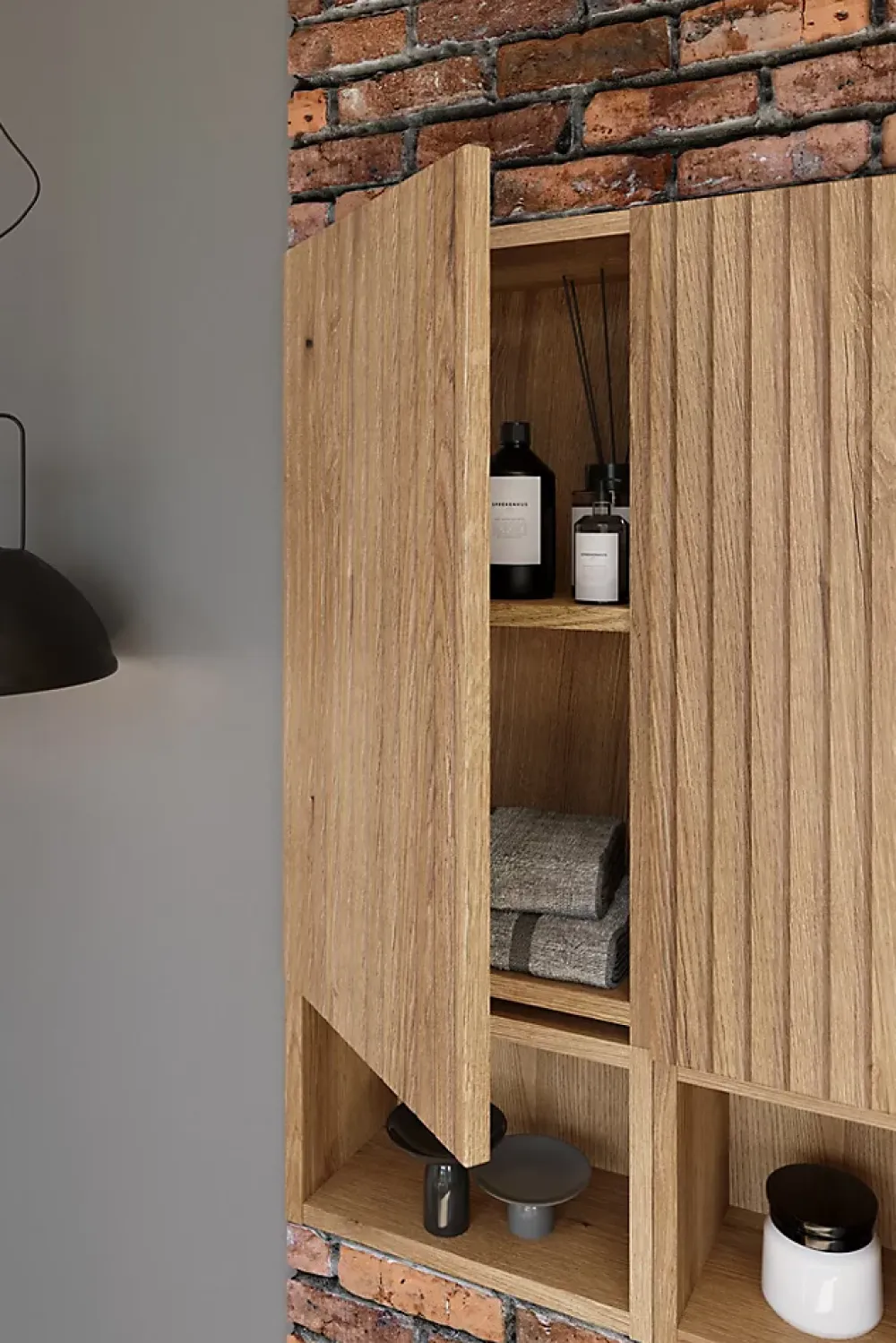 Etagère Salle De Bains|Furnidea Étagère basse suspendue pour meuble sous vasque 60 cm NOVA chêne Coast Evoke