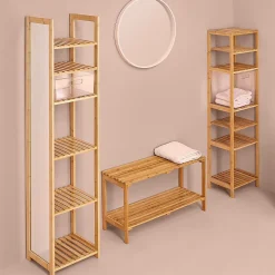 5Five Étagère colonne 4 niveaux Bambou Mix N' Modul -