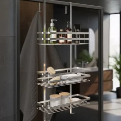 Etagère Salle De Bains|Tectake Étagère de douche en Acier inoxydable avec 3 étagères argent