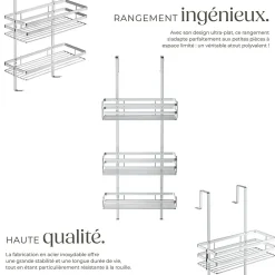 Etagère Salle De Bains|Tectake Étagère de douche en Acier inoxydable avec 3 étagères argent
