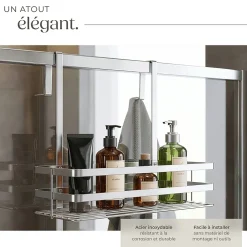 Etagère Salle De Bains|Tectake Étagère de douche en Acier inoxydable avec 3 étagères argent