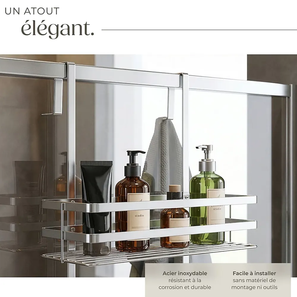 Etagère Salle De Bains|Tectake Étagère de douche en Acier inoxydable avec 3 étagères argent