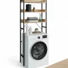 Colonne De Salle De Bains|Tectake Étagère de salle de bain avec 3 étagères Style industriel Bois clair