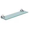 Etagère Salle De Bains|GoodHome Étagère de salle de bain en verre et acier inoxydable chromé H.40 cm Endell