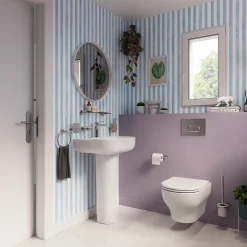 Etagère Salle De Bains|GoodHome Étagère de salle de bain en verre et acier inoxydable chromé H.40 cm Endell