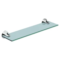 GoodHome Étagère de salle de bain en verre et acier inoxydable chromé H.40 cm Cavally
