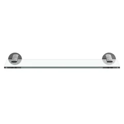 GoodHome Étagère de salle de bain en verre et acier inoxydable chromé H.40 cm Cavally