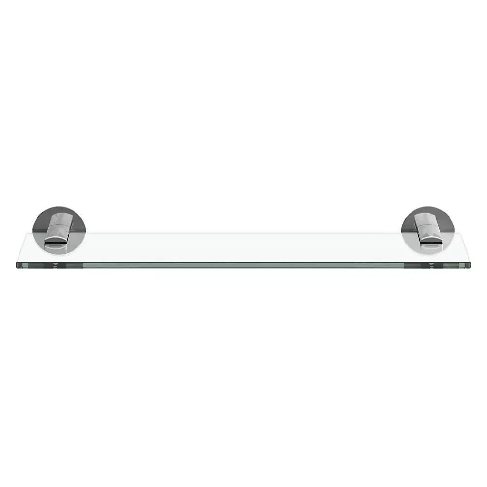 GoodHome Étagère de salle de bain en verre et acier inoxydable chromé H.40 cm Cavally
