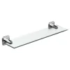 Etagère Salle De Bains|GoodHome Étagère de salle de bain en verre et acier inoxydable chromé H.40 cm Teesta