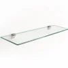 Tulup Étagère De Salle 90x13 cm Au-Dessus Du Lavabo Avec Supports En Métal Chromé