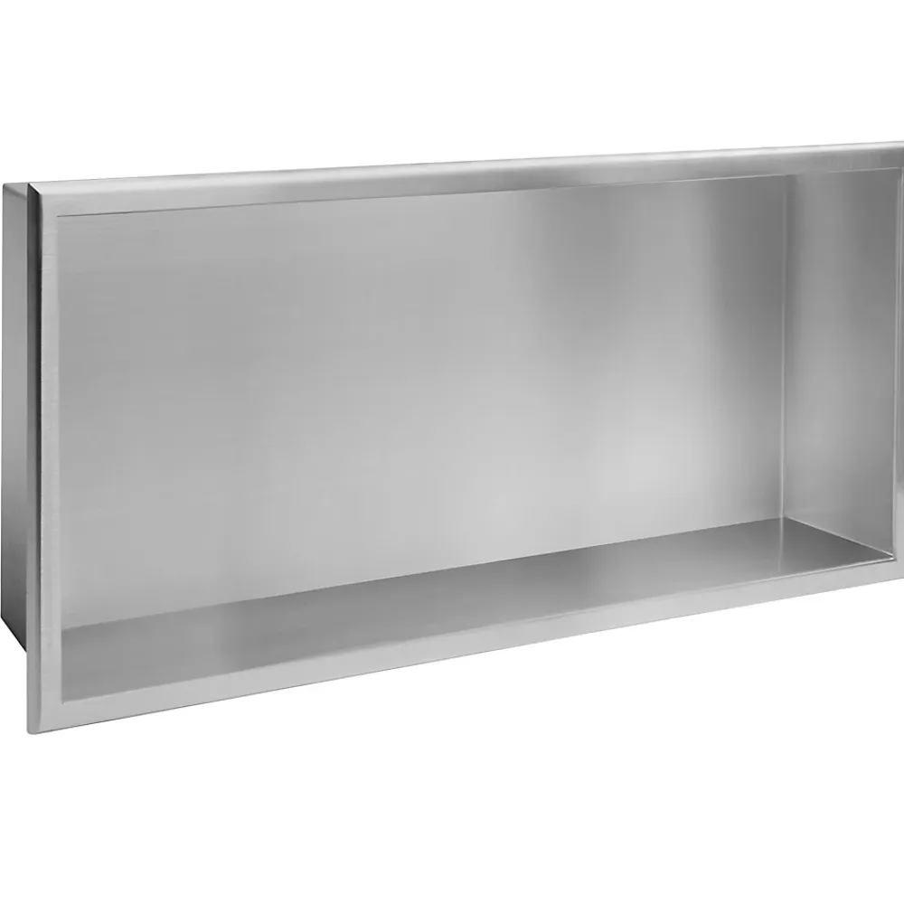 Rea ÉTAGÈRE D'ENCASTREMENT POUR SALLE DE BAINS 3 30X60X10 BRUSH STEEL