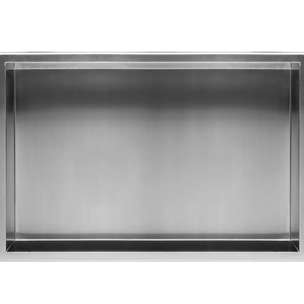 Rea ÉTAGÈRE D'ENCASTREMENT POUR SALLE DE BAINS 3 30X60X10 BRUSH STEEL