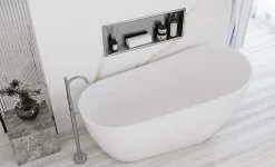 Rea ÉTAGÈRE D'ENCASTREMENT POUR SALLE DE BAINS 3 30X60X10 BRUSH STEEL