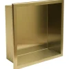 Etagère Salle De Bains|Rea ÉTAGÈRE D'ENCASTREMENT POUR SALLE DE BAINS 7 30X30X10 BRUSH GOLD