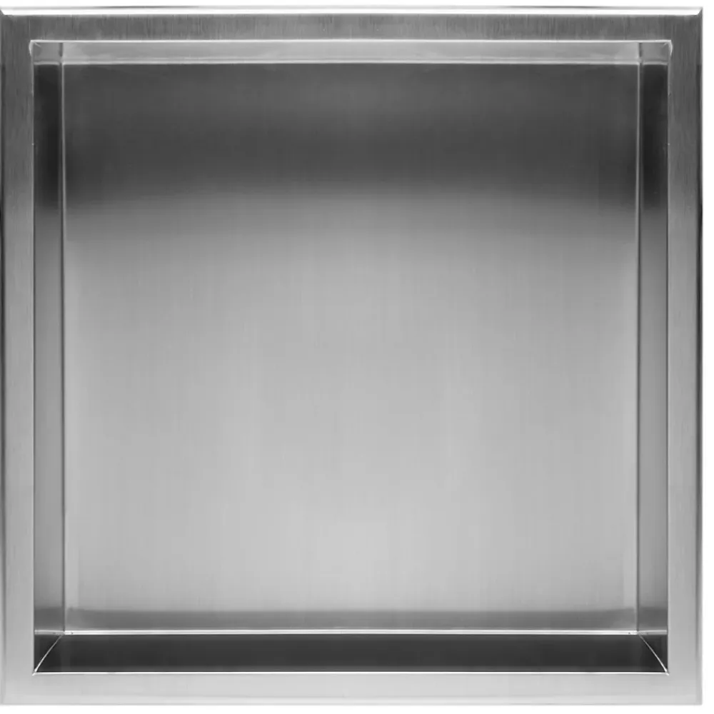 Rea ÉTAGÈRE D'ENCASTREMENT POUR SALLE DE BAINS 1 30X30X10 BRUSH STEEL