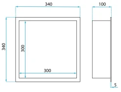 Rea ÉTAGÈRE D'ENCASTREMENT POUR SALLE DE BAINS 1 30X30X10 BRUSH STEEL