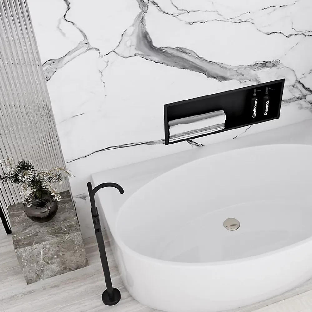 Etagère Salle De Bains|Rea ÉTAGÈRE D'ENCASTREMENT POUR SALLE DE BAINS 6 30X60X10 BLACK