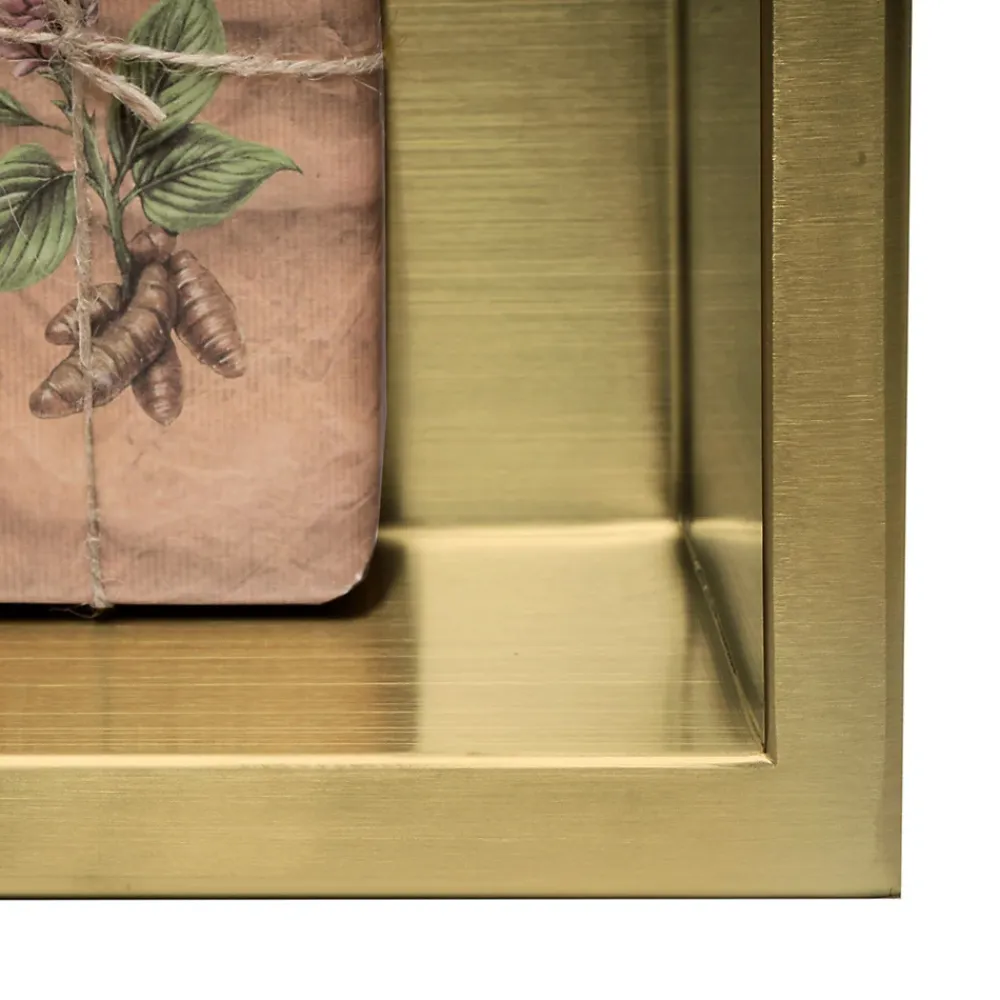 Etagère Salle De Bains|Rea ÉTAGÈRE D'ENCASTREMENT POUR SALLE DE BAINS 8 30X45X10 BRUSH GOLD