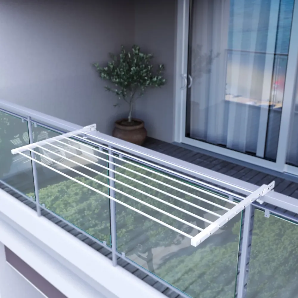 Etendoir À Linge|Foxydry Étagère linge blanc pliable extérieur 162x63x8 cm Duo