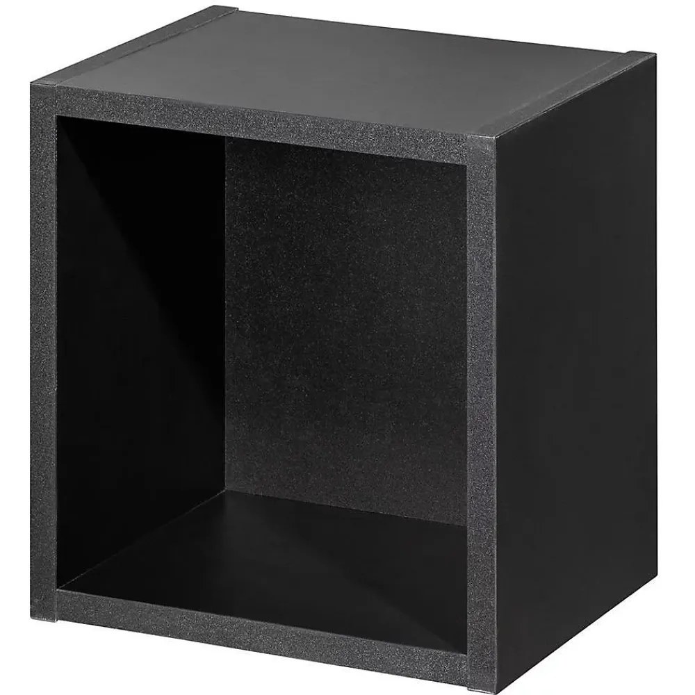 [En.Casa] Étagère murale de salle de bain Newport 27 x 25 x 21 cm noir en.casa