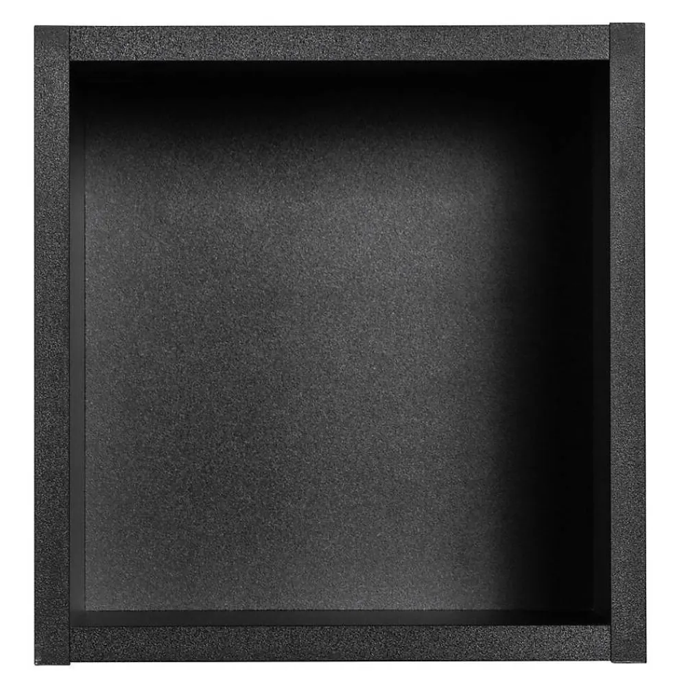 [En.Casa] Étagère murale de salle de bain Newport 27 x 25 x 21 cm noir en.casa