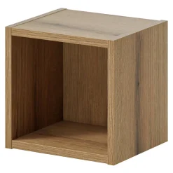[En.Casa] Étagère murale de salle de bain Newport 27 x 25 x 21 cm effet chêne en.casa