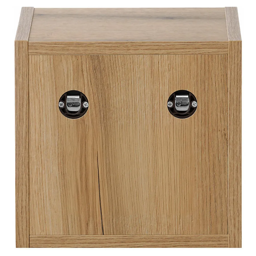 [En.Casa] Étagère murale de salle de bain Newport 27 x 25 x 21 cm effet chêne en.casa