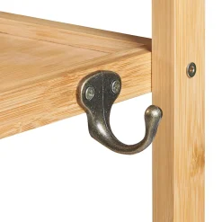 Etagère Salle De Bains|Meuble De Salle De Bains Faible Profondeur|[En.Casa] Étagère murale pour salle de bain Höör bambou 42 x 37 x 17 cm naturel en.casa