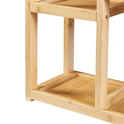 Etagère Salle De Bains|Meuble De Salle De Bains Faible Profondeur|[En.Casa] Étagère murale pour salle de bain Höör bambou 42 x 37 x 17 cm naturel en.casa