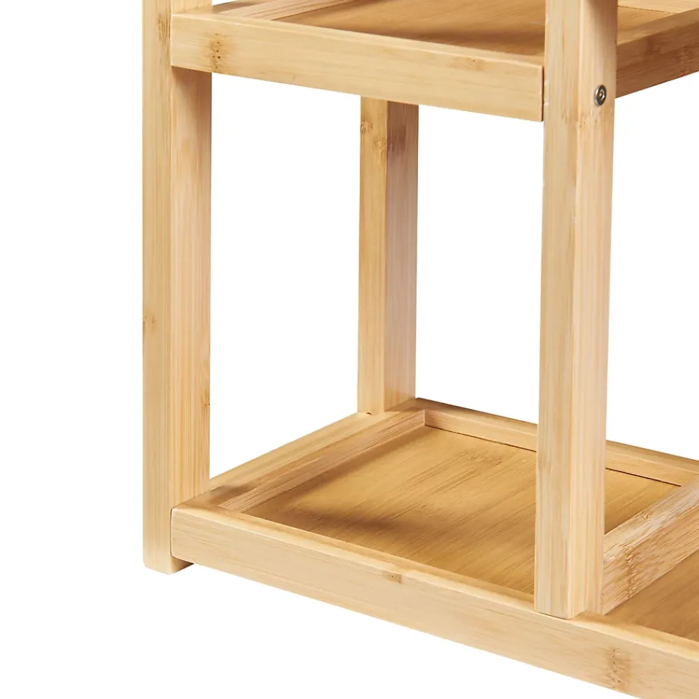 Etagère Salle De Bains|Meuble De Salle De Bains Faible Profondeur|[En.Casa] Étagère murale pour salle de bain Höör bambou 42 x 37 x 17 cm naturel en.casa