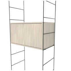 GoodHome Étagère murale rectangulaire avec portes Rigga effet chêne L. 60 cm