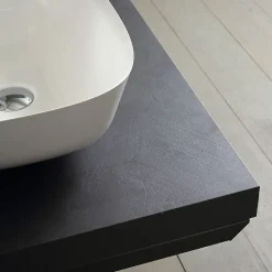 Plan De Travail Salle De Bains|Kiamami Valentina Étagère Pour Lavabo Sur Pied En Bois Gris 90 Cm - Valentina