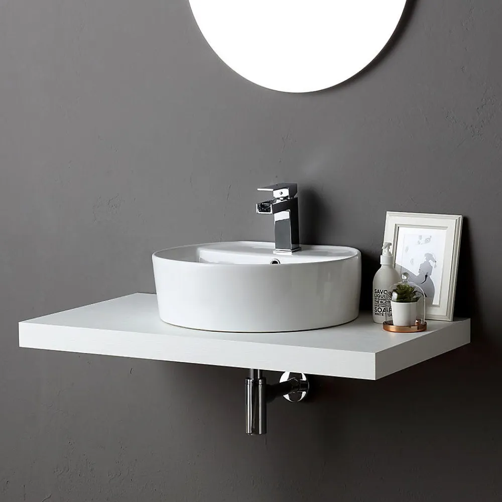 Kiamami Valentina Étagère Pour Sous-Lavabo 90 Cm En Bois Blanc - Valentina
