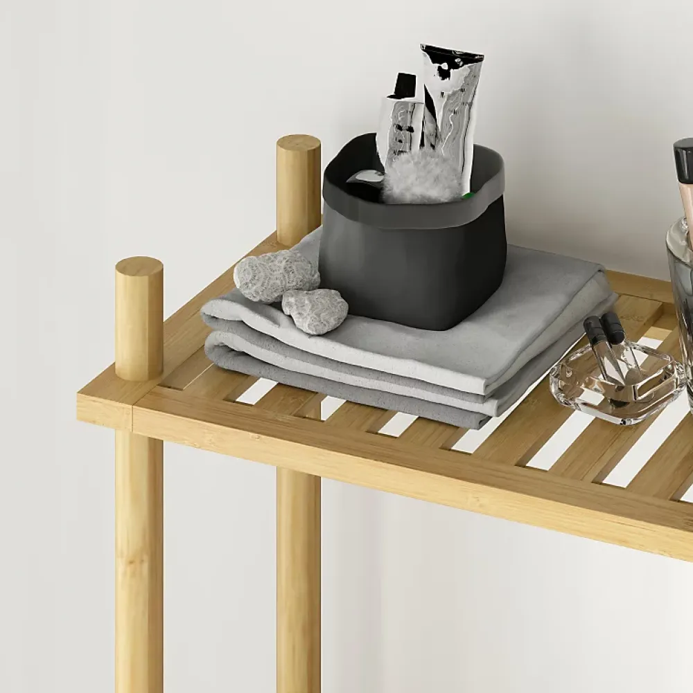 Etagère Salle De Bains|ProximaX Étagère WC 3 niveaux en bois naturel, meuble salle de bain gain de place avec système anti-basculement, style champêtre