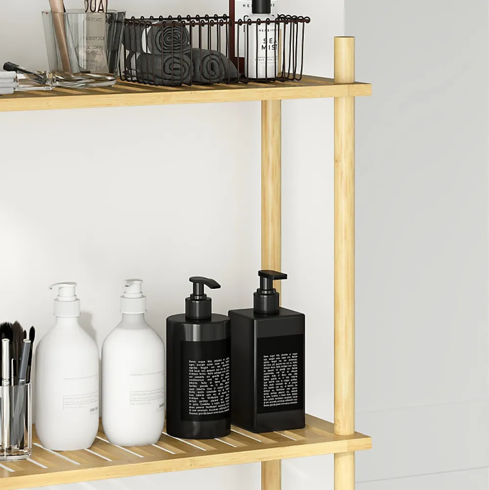 Etagère Salle De Bains|ProximaX Étagère WC 3 niveaux en bois naturel, meuble salle de bain gain de place avec système anti-basculement, style champêtre