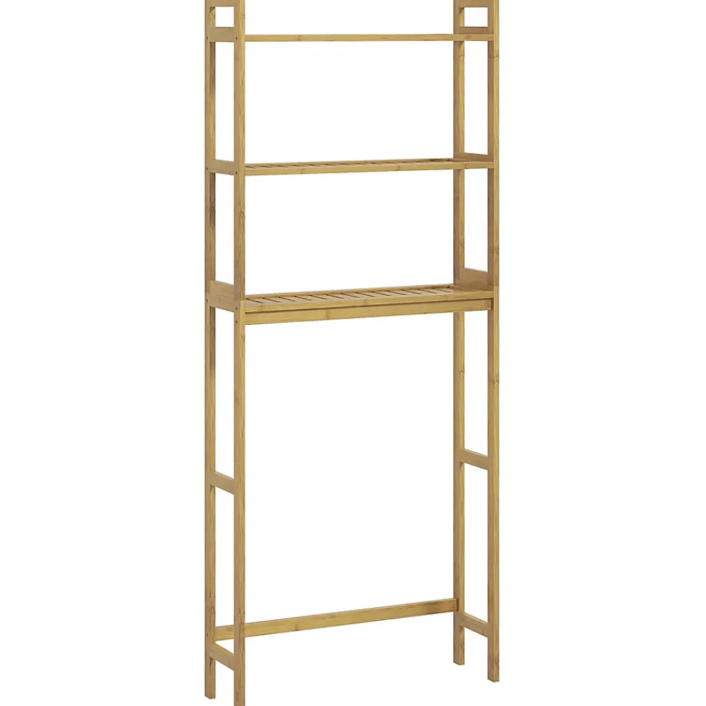 Etagère Salle De Bains|ProximaX Étagère WC autoportante 3 niveaux en bambou naturel, meuble salle de bain gain de place avec système anti-basculement